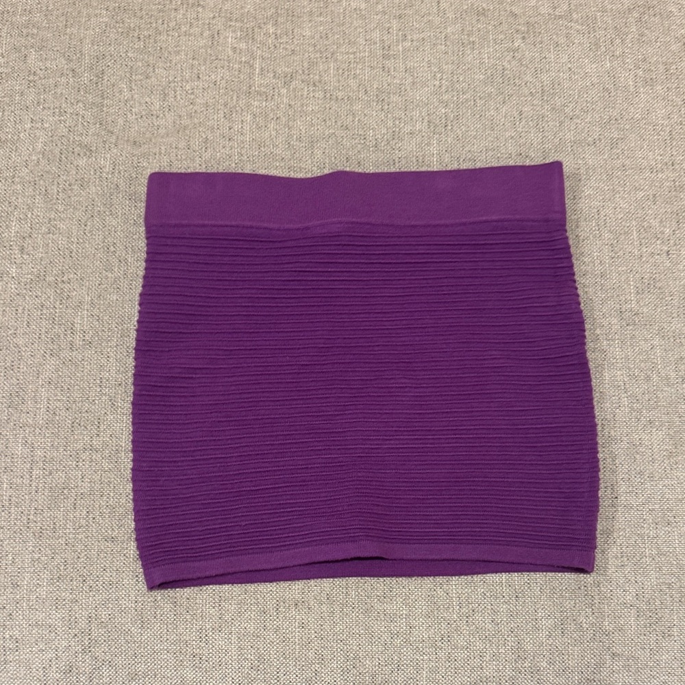 Derek Heart Purple Ribbed Mini Skirt